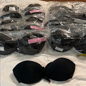 16 black bikini swim  bandeau tops NWT size s